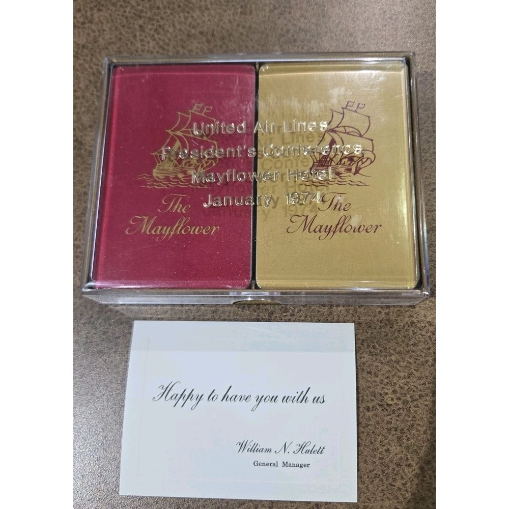 Mayflower Hotel United Airlines Presidents Conference Set Of 2 Unopened Cards